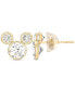 ფოტო #2 პროდუქტის Children's Cubic Zirconia Birthstone Mickey Mouse Stud Earrings in 14k Gold