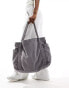 Фото #3 товара ASOS DESIGN oversized heavyweight canvas tote in washed grey