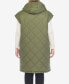 ფოტო #2 პროდუქტის Plus Size Diamond Quilted Hooded Puffer Vest