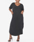 Фото #4 товара Plus Size Short Sleeve V-neck Maxi Dress