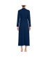 ფოტო #2 პროდუქტის Petite Cotton Long Sleeve Midcalf Robe