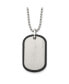 ფოტო #1 პროდუქტის Brushed Black IP-plated Edge Dog Tag on a Ball Chain Necklace