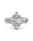 Moissanite Marquise Engagement Ring (3-1/3 Carat Total Weight Diamond Equivalent) in 14K White Gold