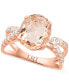 Morganite (3-1/10 ct. t.w.) & Diamond (1/5 ct. t.w.) Crisscross Ring in 14k Rose Gold