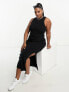 Фото #3 товара ASOS DESIGN Curve knitted racer midi dress in black