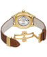 ფოტო #3 პროდუქტის Men's Swiss Automatic DS Brown Leather Strap Watch 41mm