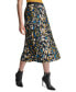 ფოტო #3 პროდუქტის Women's Logo-Waistband Pleated Satin Midi Skirt