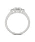 ფოტო #4 პროდუქტის Moissanite Emerald Cut Three Stone Ring 1-1/2 ct. t.w. Diamond Equivalent in 14k White or Yellow Gold