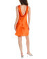 Фото #2 товара Шелковое мини-платье Amanda Uprichard Angelonia для женщин оранжевого цвета