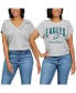 ფოტო #2 პროდუქტის Women's Heather Gray Philadelphia Eagles Reversible T-Shirt