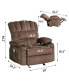 Фото #7 товара Recliner Chair Massage Heating Sofa With USB And Side Pocket 2 Cup Holders (Brown)