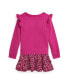 ფოტო #2 პროდუქტის Toddler and Little Girls Floral Poplin-Skirt Fleece Dress