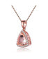 Фото #2 товара Sterling Silver 18K Rose Gold Overlay Champagne Cubic Zirconia Triangle Necklace