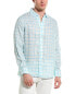 Фото #1 товара Raffi Two Color Plaid Printed Linen Shirt Men's