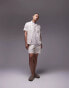 Topman co-ord short sleeve regular fit embroidered shirt in off white