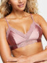 Gilly Hicks floral lace satin triangle bra in pink