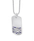 ფოტო #2 პროდუქტის Sterling Silver Deep Blue Sea Design Blue Sapphire, White Topaz Gemstone Tag Chain