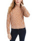 Фото #1 товара Kit & Sky Cable Knit Mock Neck Sweater Cocoa Multi S