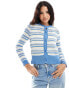 Фото #1 товара ASOS DESIGN knitted cardigan in blue stripe