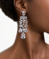 Silver-Tone Crystal Multi-Cut Clip-On Drop Earrings