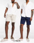 Фото #1 товара ONLY & SONS slim fit 2 pack chino shorts in navy & beige