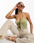 Фото #1 товара Pull&Bear split front cami top in khaki