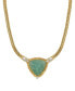 Gold-Tone Semi Precious Triangle Stone Necklace