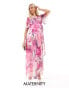 Фото #1 товара Hope & Ivy Maternity ruffle wrap maxi dress in pink floral