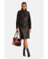 ფოტო #9 პროდუქტის Women's Leather Blazer Jacket, Black