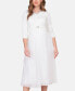 ფოტო #2 პროდუქტის Women's Pleated Maternity Midi Dress