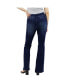 ფოტო #3 პროდუქტის Women's Dark Wash Tummy Control Bootcut with Front Pocket Seam detail Jeans