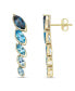 ფოტო #3 პროდუქტის Elegant Ombre Blue Topaz Marquise Bezel Set Drop Earrings in 14K Yellow Over Gold Sterling Silver