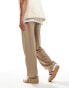 Фото #3 товара ASOS DESIGN co-ord baggy trousers in beige pinstripe