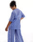 Фото #4 товара Esmee Curve oversized knit beach shirt co-ord in dusty blue