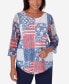 Фото #1 товара Women's All American Patchwork Flag Mesh Top with Necklace