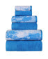Фото #1 товара Quick Drying Cotton Solid and Marble Effect 6 Piece Towel Set