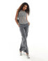 Фото #4 товара Monki metallic yarn open knitted tank top in silver