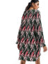 Pieces plisse mini dress in multi graphic print