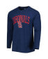 Фото #3 товара Men's Heather Navy St. Louis Cardinals Inertia Raglan Long Sleeve Henley T-shirt