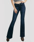 ფოტო #1 პროდუქტის Women's Mid Rise Soft Stretch Faded Flare Jeans