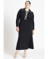 Фото #1 товара Plus Size Ribbed Sweater Dress With Collar - 26/28, Black Onyx