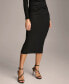 Фото #3 товара Women's Twist-Front Knit Pull-On Pencil Skirt