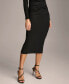 ფოტო #3 პროდუქტის Donna Karan Women's Twist-Front Knit Pull-On Pencil Skirt