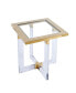 Gold Stainless Steel With Acrylic Frame Clear Glass Top End Table