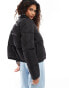 Noisy May cropped puffer jacket in black