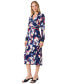 ფოტო #3 პროდუქტის Women's Collared Twisted Wrap Midi Dress