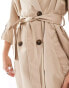 Stradivarius belted trench coat in beige Бежевый, XL - фото #4