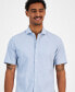 Фото #3 товара Men's Slim-Fit Short Sleeve Button-Front Chambray Shirt