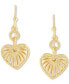 Open Heart Dangle Hoop Earrings in 18k Gold-Plated Sterling Silver
