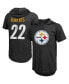 Фото #1 товара Men's Threads Najee Harris Black Pittsburgh Steelers Player Name and Number Tri-Blend Hoodie T-shirt